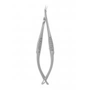 Vannas spring scissors - angled to side, sharp, 8 cm, 2.5 mm cutting edge